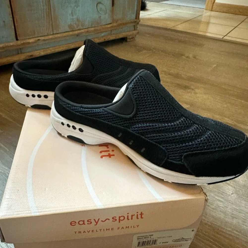 Easy Spirit Navy Travel Time Slip-On Sneakers Clog Mule Women 7WW - Picture 3 of 4